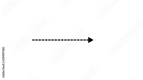 Dotted Arrow Animation on White Background