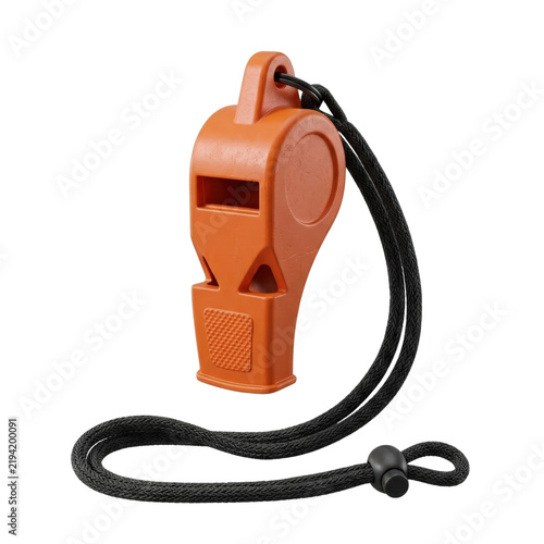 Whistle with Lanyard Isolated