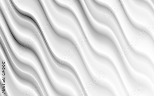 Abstract white wavy fabric or satin silk texture background with smooth folds