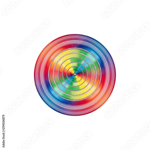 Rainbow Colored Spinning Toy with Concentric Circles