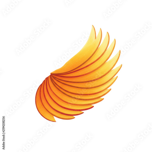 Stylized Golden Wing with Layered Feathers