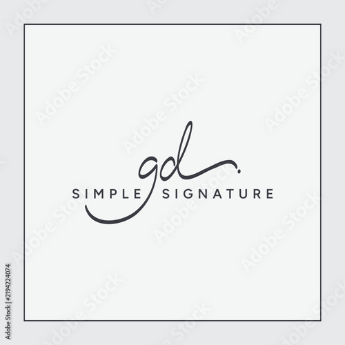 GD Signature Logo - Handwritten Vector Logo Template for GD Alphabet