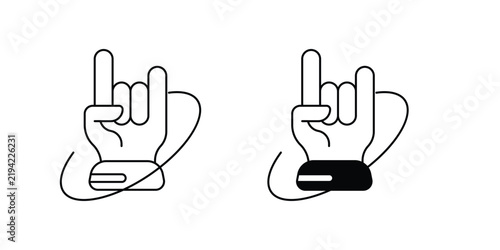 Maloik gesture set icon with white background vector stock illustration