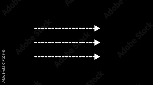 Dashed line or dotted divider animation on black background