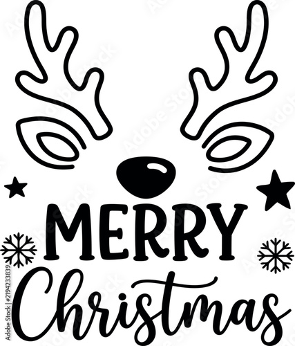 Merry Christmas Reindeer—Christmas Holiday Design