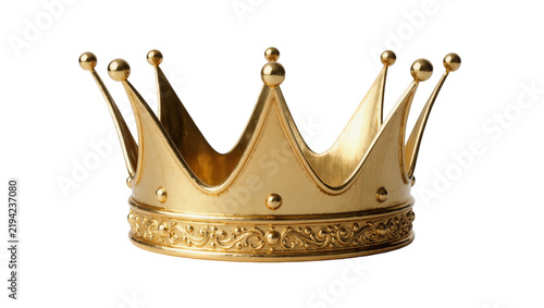 Bild auf Leinwand Ornate golden crown with decorative band, isolated on transparent background