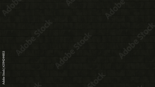 Dark black brick wall texture background for industrial design, modern architecture, and moody interior concepts
