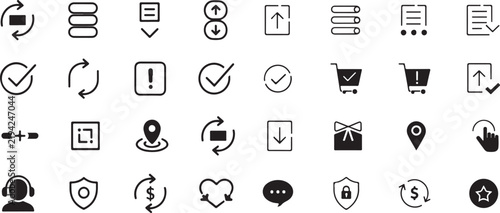 Online Shopping Product and Customer Service Icon Set