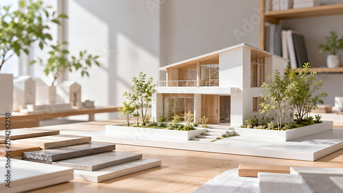 Contemporary House Architectural Model with Landscape Design