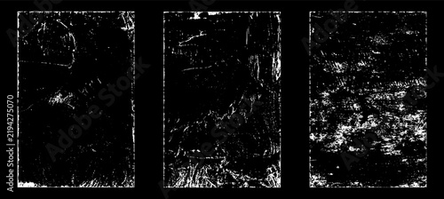 Grunge worn paper effect. Overlay texture stamps with old paper. Stamps distress grain surface dust and rough background concept. Illustration place over object to create grunge effect. Vector EPS10.
