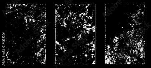 Grunge worn paper effect. Overlay texture stamps with old paper. Stamps distress grain surface dust and rough background concept. Illustration place over object to create grunge effect. Vector EPS10.
