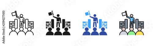 Fotografía Political Divide icon set multiple style collection