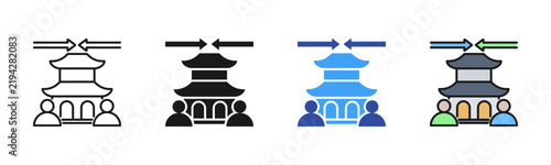 Cuadro en lienzo Sect Rivalry icon set multiple style collection