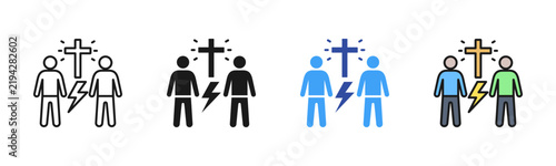 Obraz na plátne Faith Division icon set multiple style collection