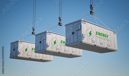 Obraz na płótnie Energy storage system or battery container unit