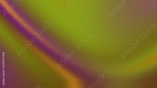 Abstract blurred background with soft gradient transitions in shades of olive green, purple, and warm orange, featuring a grainy texture and smooth light flow