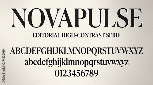 Editorial High Contrast Serif Font Specimen Showcase