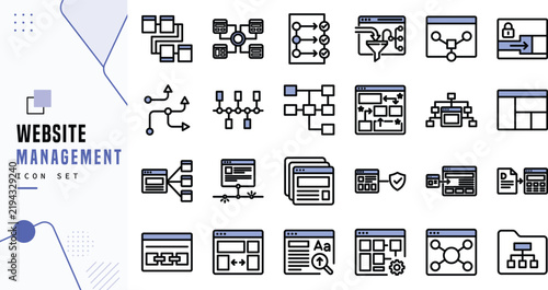 Obraz na płótnie Website management icon set for web development optimization