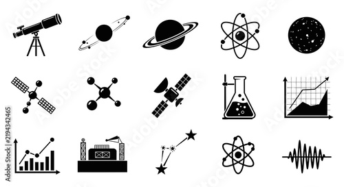 Astronomy, Physics, Chemistry Lab and Analytics Vector Collection