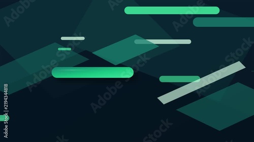 Futuristic FinTech Abstract Geometric Motion Background in Emerald Green and Deep Navy for Digital Finance and Banking Technology