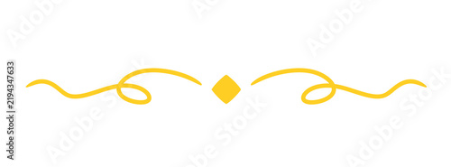 Cuadro en lienzo Decorative Golden Flourish Divider with Symmetrical Swirls and a Central Diamond