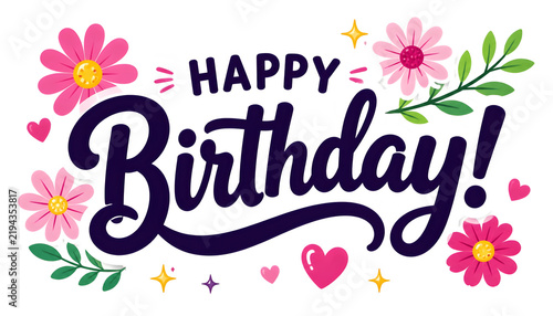 happy birthday card with flowers