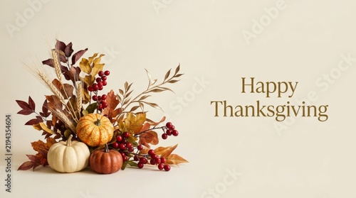 Joyful thanksgiving celebration featuring autumn leaves pumpkins festive decorations family gatherings