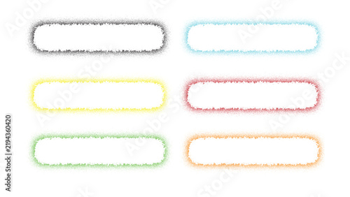 Rectangular spray paint shapes with textured edges on white background