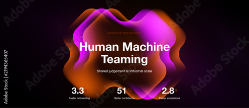 Quadro su tela Abstract design showcases Human Machine Teaming concept