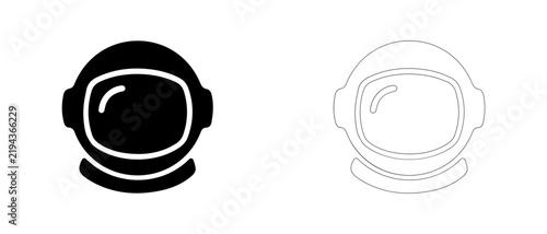 Canvastavla Astronaut spacesuit helmet vector icon filled and outline, manned spaceflight and astronaut safety symbol