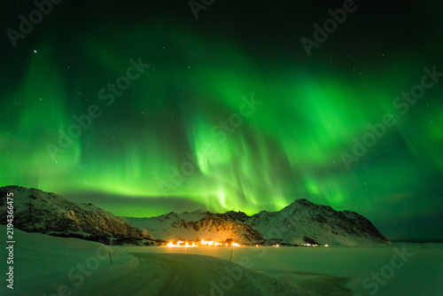 Naklejka aurora over the mountains