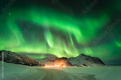 Naklejka northern lights at night