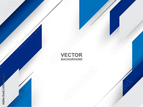 Abstract. Blue White and Silver Modern Geometric Vector Background with Copy Space. vector.