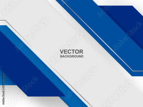 Abstract. Blue White and Silver Modern Geometric Vector Background with Copy Space. vector.