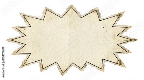 Vintage comic book style speech bubble with jagged edges isolated on transparent background