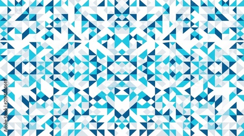 Geometric triangle pattern vector background in blue and white, abstract polygonal illustration with mosaic texture