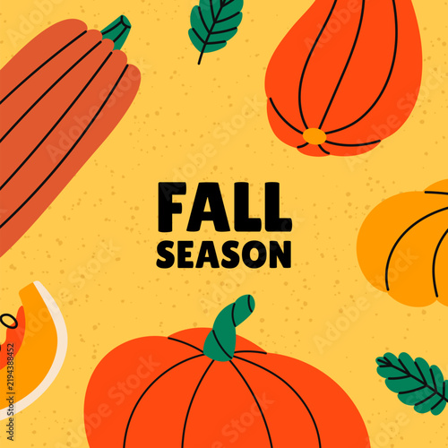 Fall season square banner