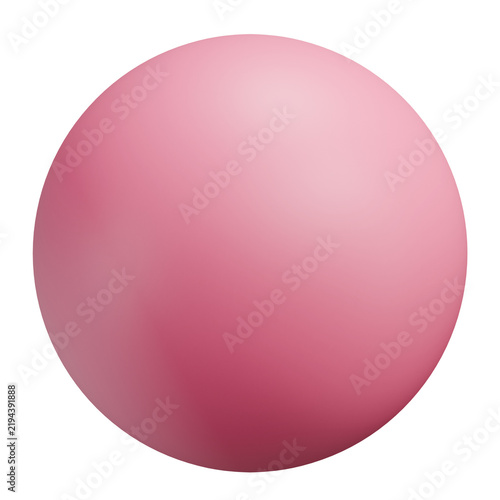 Konstfotografi Minimalist 3D Pink Sphere Abstract Geometric Shape Isolated