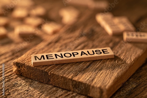 Menopause concept with wooden letter tiles