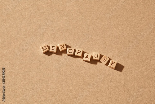 Menopause concept with wooden letter tiles