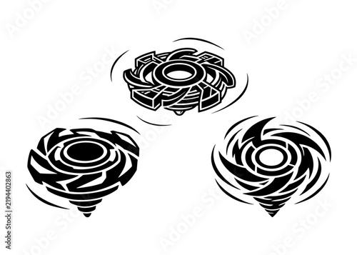 Black and white Beyblade icon