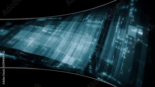 Abstract particle motion with vibrant colors, digital flowing particles, VR, futuristic sci-fi, tech innovation, and immersive cyber space background