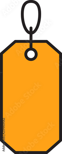 yellow label tag with string illustration
