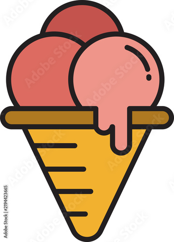 sweet ice cream cone icon

