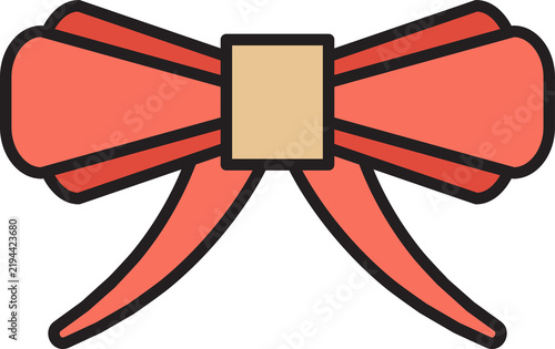 stylish pink clothing bowtie icon
