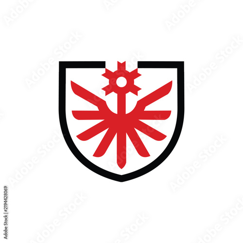 Abstract Shield Wings Badge logo Icon Vector