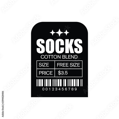 Socks Cotton Blend Clothing Label Typography Design