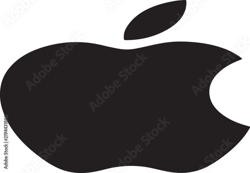 Minimalist Bitten Apple Vector Logo Silhouette on White Background