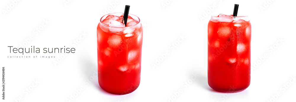Obraz premium Red cocktail isolated on a white background.