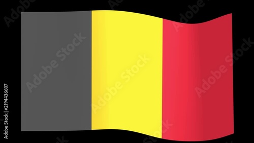 Waving flag of Belgium against a black background, representing national identity and patriotism